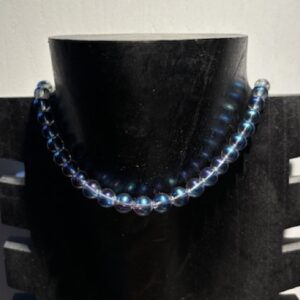 topaal parelmoer blauwe ketting